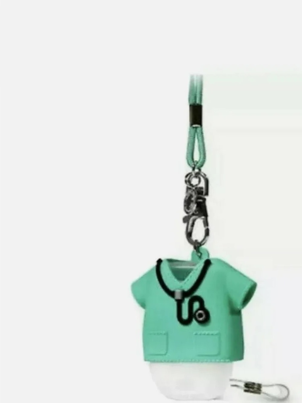 Bath & Body Works Mint Green Scrub Top Hand Sanitizer Keychain